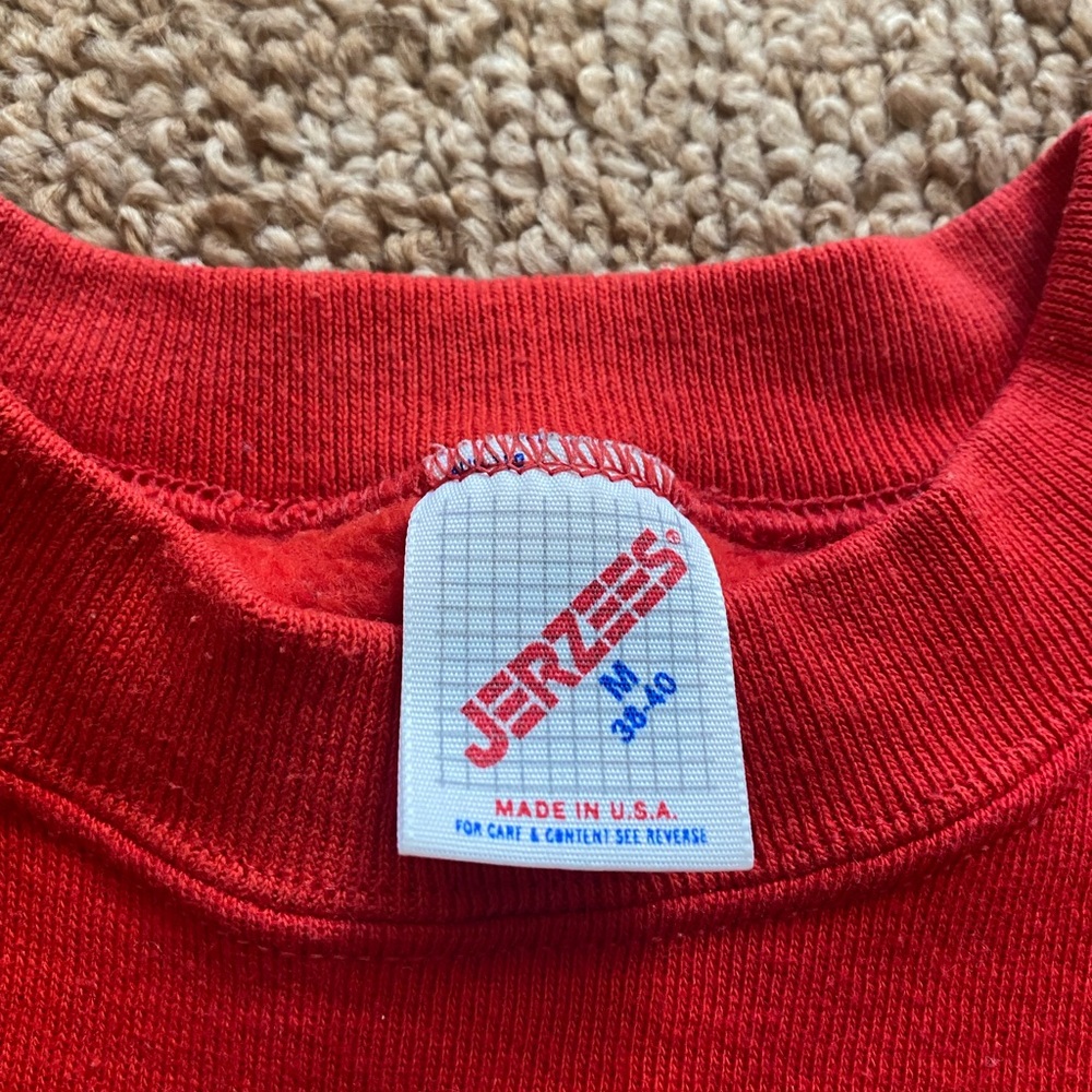 VTG Colorado Aspen Elk Tourist Sweatshirt Medium Red Vintage 80s 90s Black Ski - Picture 4 of 5